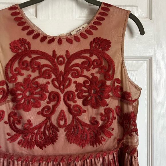 Sundance Love at First Sight Lace embroidered dress in Rust size 12 - Picture 2 of 6